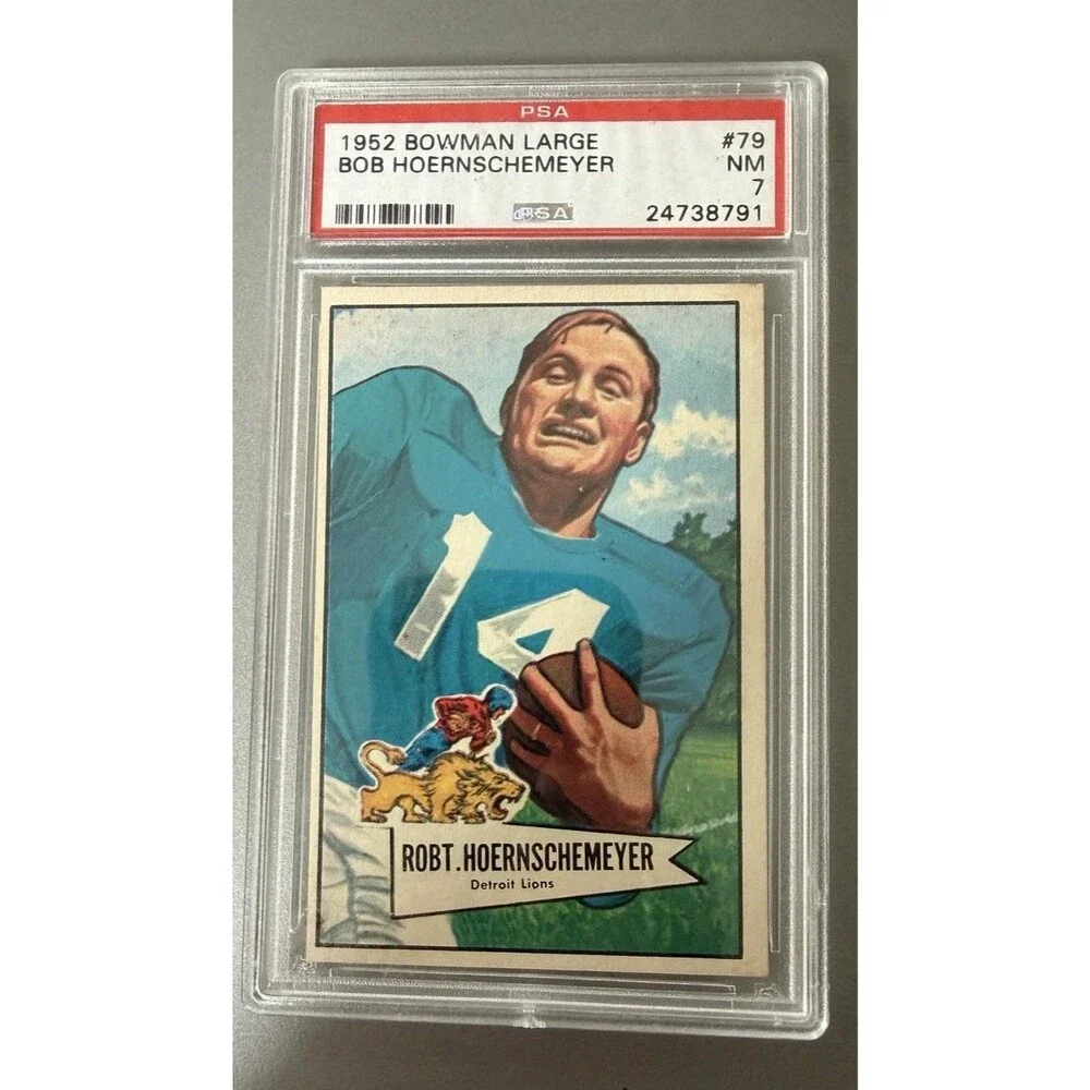 1952 Bowman Large #79 Bob Hoernschemeyer Lions Indiana PSA 7 - NM